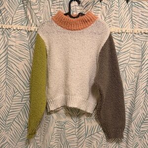 Multicolor Women's Cowl Neck Sweater